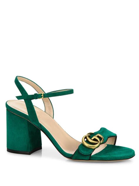 green gucci sandal|gucci heels green sandal.